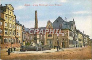 Old Postcard Mainz Grosse Bleiche mit neuem Brunnen