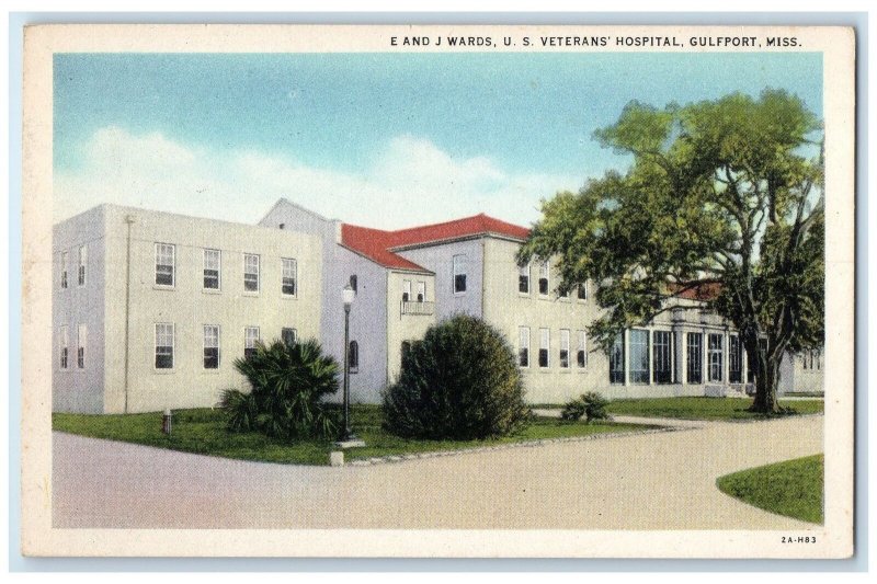 c1920 E & J Wards US Veterans Hospital Building Gulfport Mississippi MS Postcard