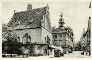 czech, PRAHA PRAGUE, Synagogue (1930s) Judaica Postcard (1)