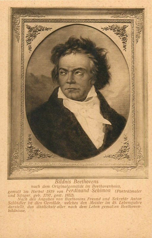 Beethoven portrait Ferdinand Schimon postcard