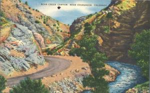 Bear Creek Canyon near Evergreen CO, Colorado - pm 1956 - Linen