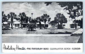 CLEARWATER BEACH, Florida FL ~ Roadside HOLIDAY HOUSE Motel Cottages Postcard