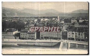 Old Postcard Grenoble Vue Generale and the Massif Taillefer in the Far Obion