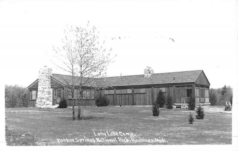 Hastings Michigan Lane Lake Camp Real Photo Antique Postcard K48356