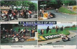 Sports Postcard - T.T.Races, Isle of Man, Motor Racing. Posted 1974 - DC2262
