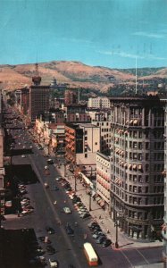 Vintage Postcard Main Street Four Lane Road w/ Sidewalks Salt Lake City Utah BNC