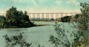 Circa 1910 C.P Railway Viaduct, Lethbridge, Alberta, Canada Vintage Postcard P15