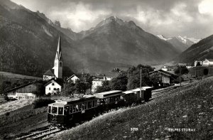 austria, TELFES im Stubai, Stubaitalbahn, Branch Line Railway Train, RPPC