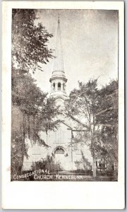Congregational Church Kennebunk Maine ME Religious Building Antique Postcard