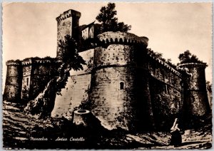 1955 Moncalvo Antico Castello Italy Antique Real Photo RPPC Posted Postcard