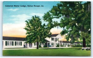 BATON ROUGE, LA Louisiana ~ Roadside COLONIAL MOTOR LODGE 1953 Linen Postcard