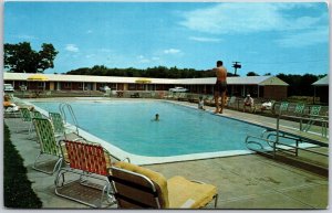 Esquire Motel Seekonk Massachusetts MA Swimming Pool Restaurant Postcard