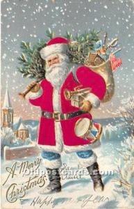 Santa Claus Christmas 1908 crease left bottom corner, wear right top corner