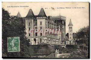 Postcard Old National Pau Chateau seen the Grand Parc