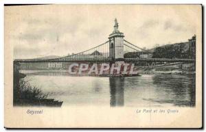 Old Postcard Bridge and docks Seyssel