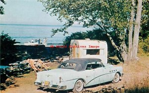 WA, Port Angeles, Washington, Crescent & Agate Beach Camping Trailer, 50s Car