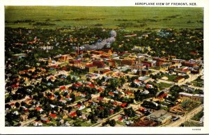 Nebraska Fremont Aeroplane View 1937 Curteich