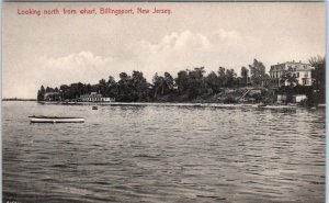 BILLINGSPORT, New Jersey NJ ~ NORTH from WHARF Gloucester County c1910s Postcard
