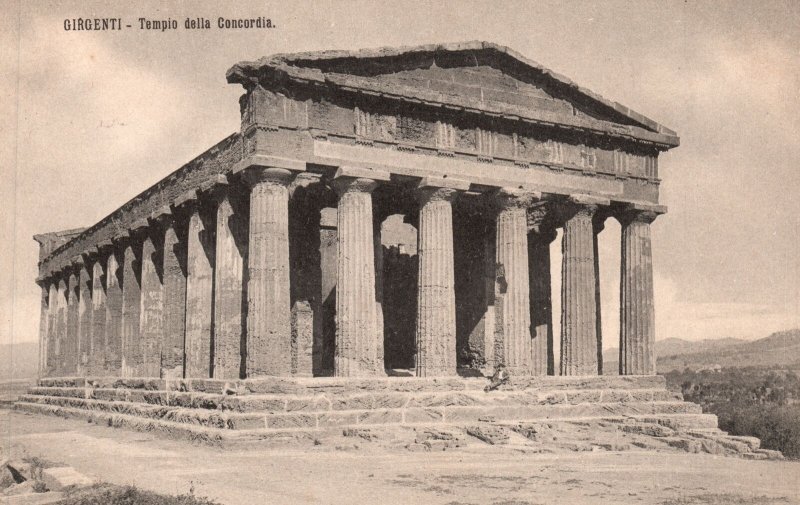 Vintage Postcard  1910's View of Girgenti Temple of Concord Agrigento Italy IT