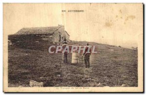 Old Postcard Auvergne Milk Transportation in Buron