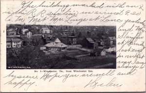 USA Winchester Virginia From Winchester Inn Vintage Postcard 09.81