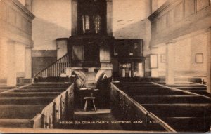 Maine Waldoboro Old German Church Interior 1942