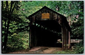 Vtg Salem OH Teagarden Centennial Covered Bridge Little Beaver Creek Postcard