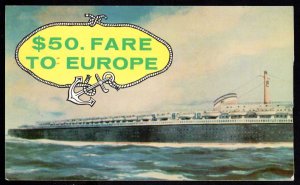 NEW YORK CITY Hotel Dixie $50. Fare to Europe SHIP 43rd Street Advertise pm1960