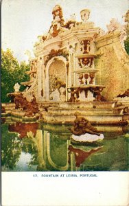 Vtg Fountain at Leiria Portugal 1910s Unused Postcard