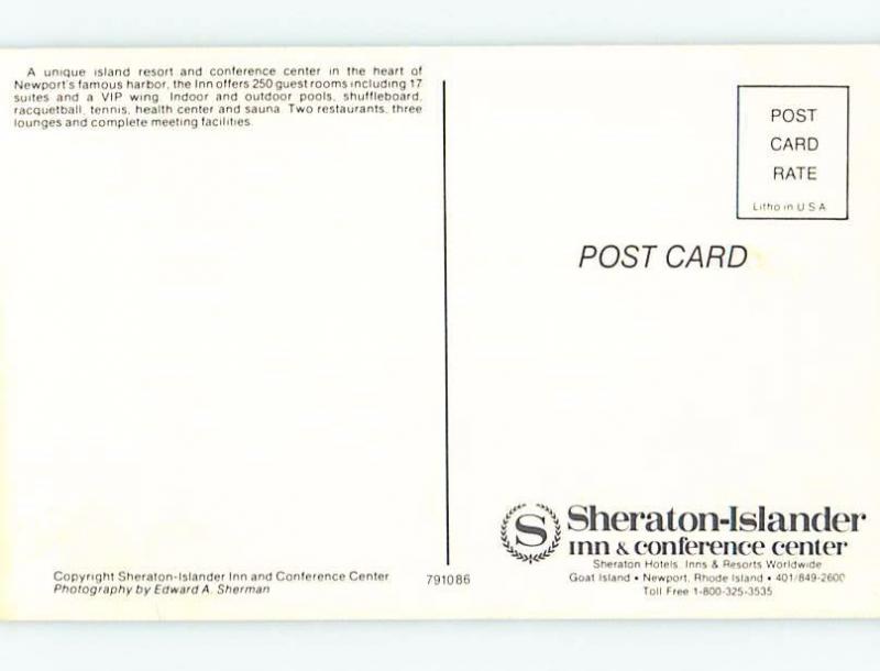 Unused Pre-1980 SHERATON ISLAND HOTEL Goat Island - Newport RI B0704