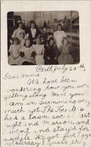 Perth Ontario Group of Young Girls ON ONT c1912 RPPC Postcard H54