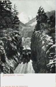 Switzerland Brünigbahn Passhöhe Train Vintage Postcard C084