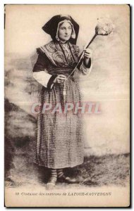 Old Postcard Costume surroundings of Latour of Auvergne Folklore