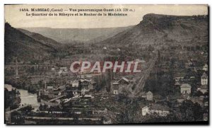 Old Postcard Massiac Panoramic Ouest district of the Ribeyre and the rock of ...