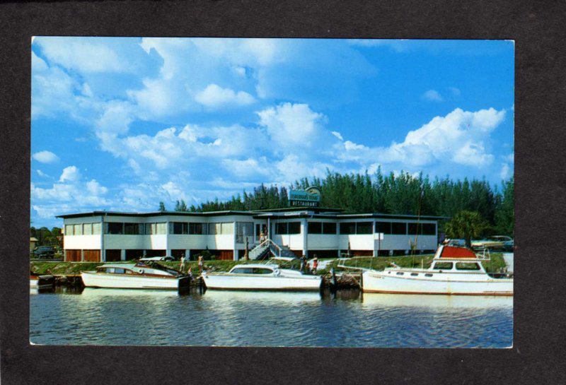 FL Fisherman's Wharf Restaurant Boats Venice Bay Florida Postcard