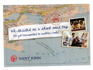 5 x 7 inch Map,  Saint John, New Brunswick,  2013 Advertising Ephemera