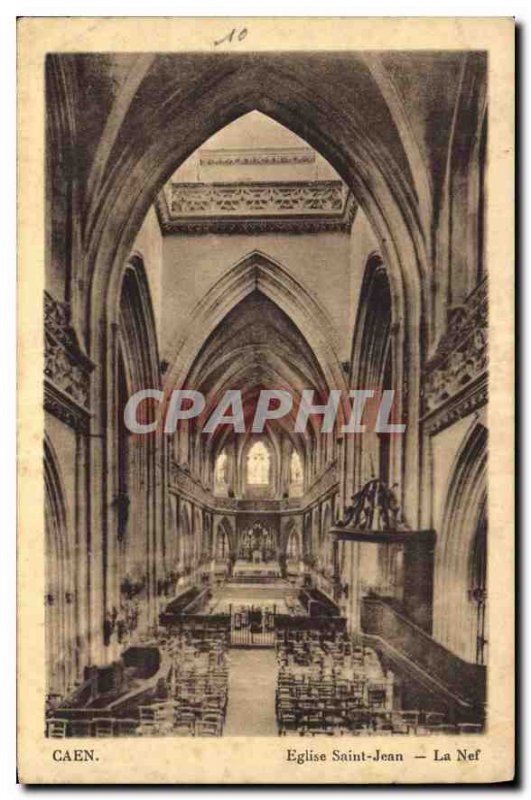 Old Postcard Caen Eglise Saint Jean La Nave