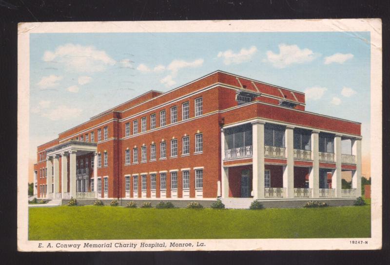 MONROE LOUISIANA EA CONWAY MEMORIAL CHARITY HOSPITAL OLD POSTCARD