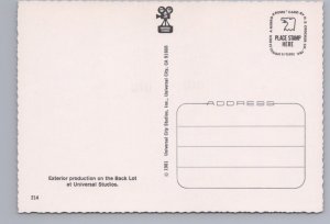 External Production On The Back Lot, Universal Studios California, 1981 Postcard