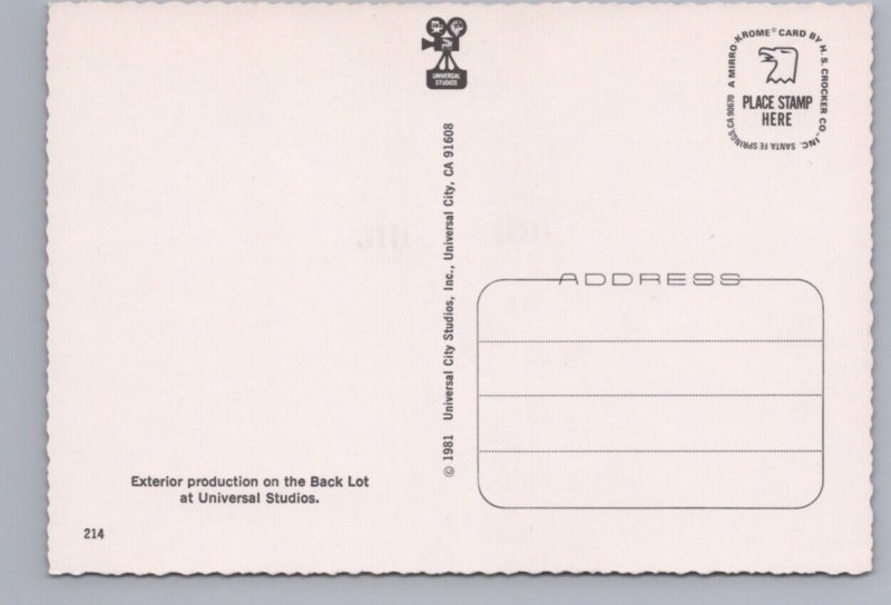 External Production On The Back Lot, Universal Studios California, 1981 Postcard