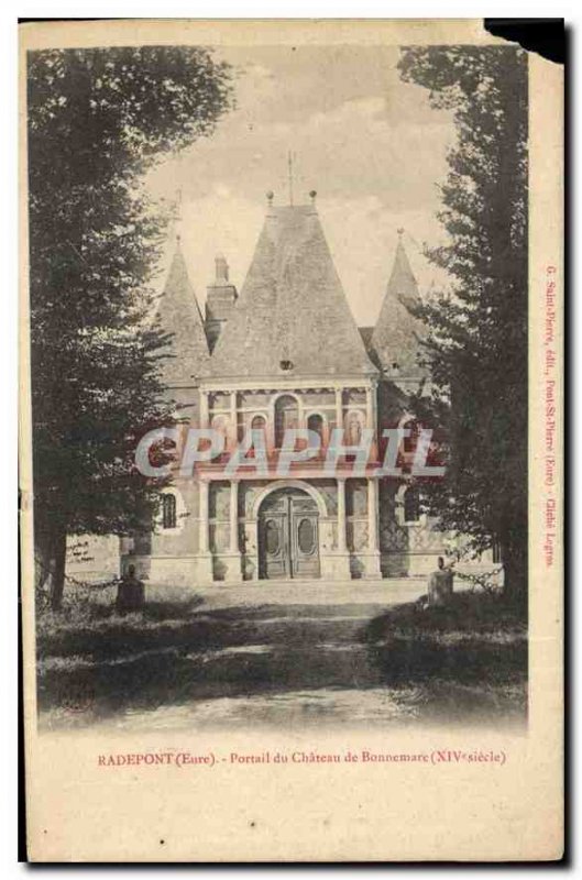 Postcard Old Radepont Eure Chateau du Portail Bonnemare