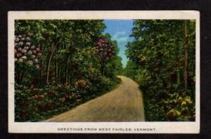 VT Greetings from WEST FAIRLEE VERMONT Postcard PC