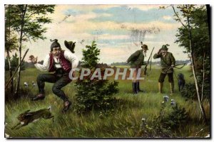 Postcard Old Hunting Rabbit Hunter
