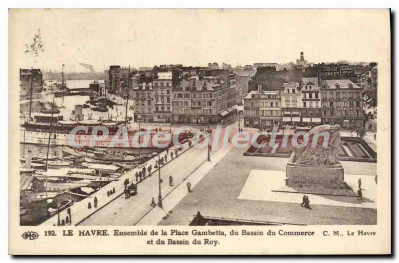 Old Postcard Set Of Le Havre Place Gambetta Basin Du Commerce Basin du Roy