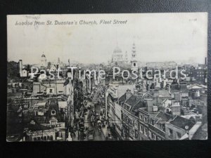 c1908 London from St. Dunstan's Church Fleet St. Postmark LONDON WC Dupllex WC14