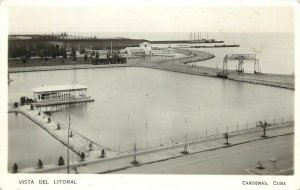 1930s RPPC Postcard; Vista del Litoral, Port of Cardenas Cuba, Lagoon, unposted