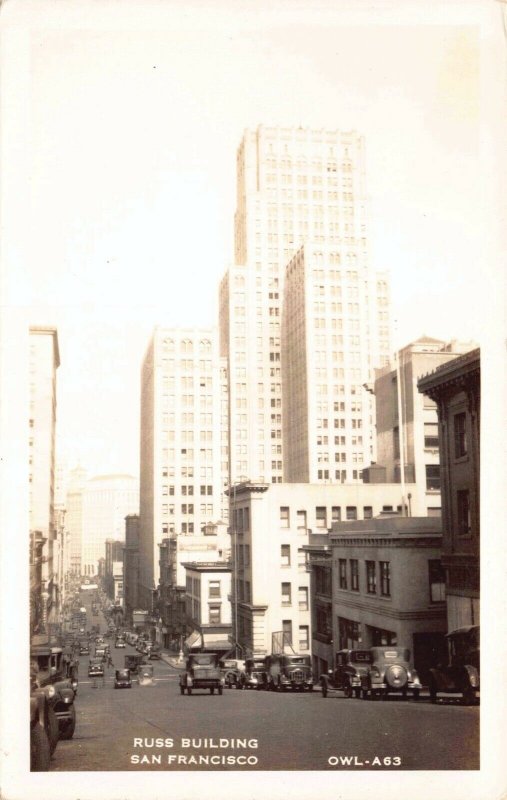 Real Photo Postcard Russ Building Street Scene San Francisco, California~126282