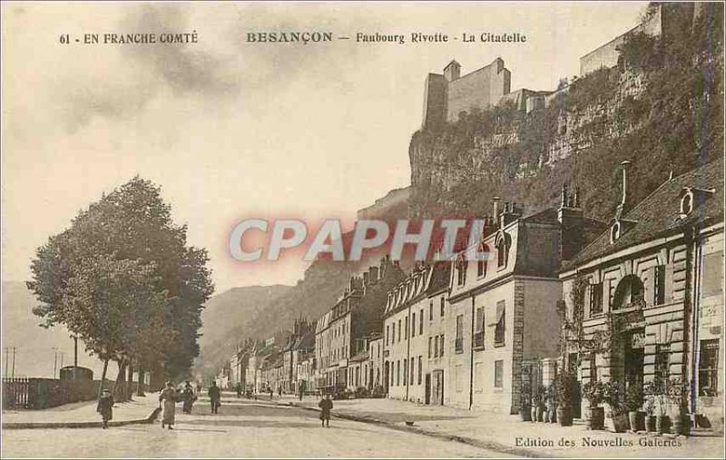 Old Postcard Besancon Faubourg Rivotte The Citadel