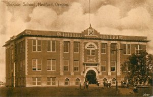 Postcard C-1910 Medford Oregon Jackson School occupation Pacific Novelty 24-7273