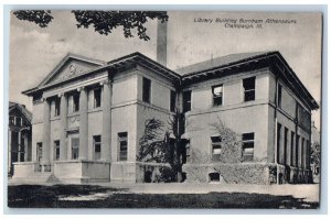 Champaign Illinois IL Postcard Library Building Burnham Athenaeum c1910 Vintage